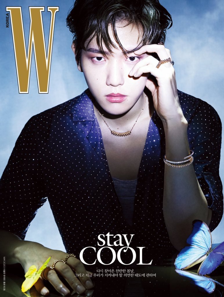 W Korea’s May issue cover featuring EXO’s Baekhyun