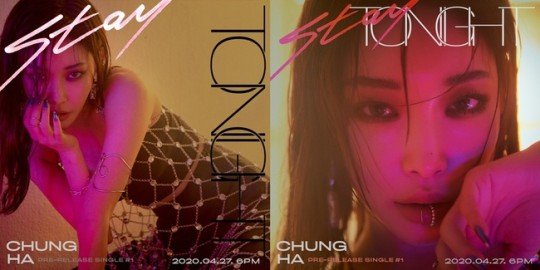 Chung-ha will release her pre-engineered song " Stay Tonight " on Thursday ... Even lip piercing challenge