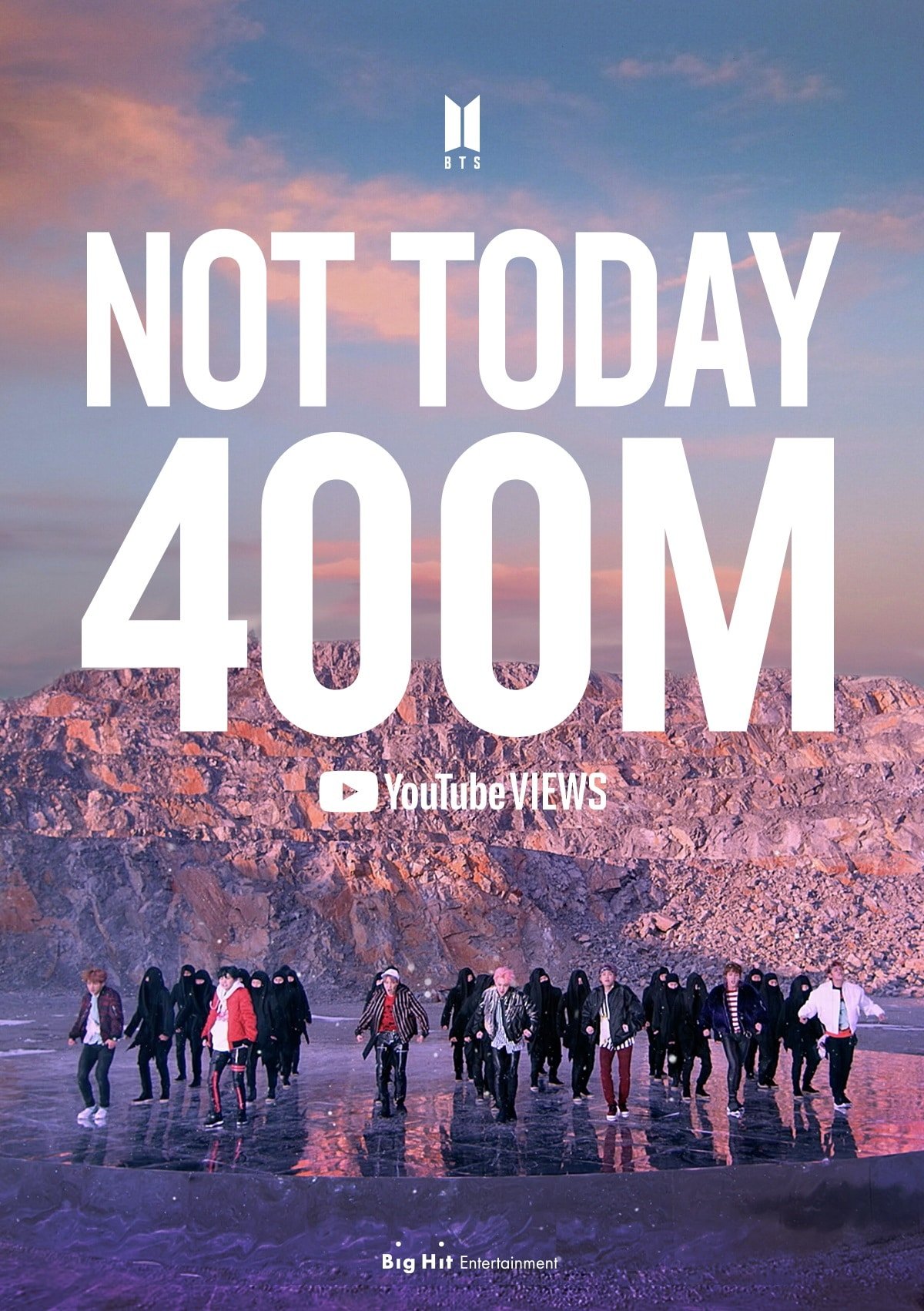 BTS' "Not Today" music video has surpassed 400 million views...There are 10 music videos with 400 million views