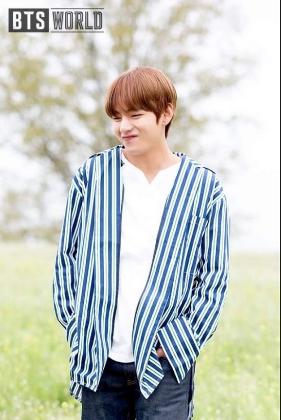 BTS V smiles like a younger brother