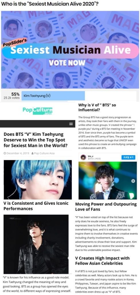BTS V tops the 2020 Sexiest Musician Alive