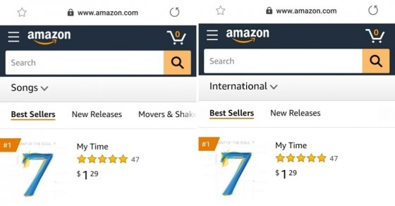 BTS Jungkook 'My Time' - Topped in Amazon 'Bestseller in Song' and 'International' sales at the same time