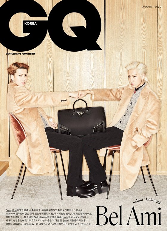 EXO Sehun & Chanyeol Selected Cover Models for the August issue of GQ KOREA Magazine