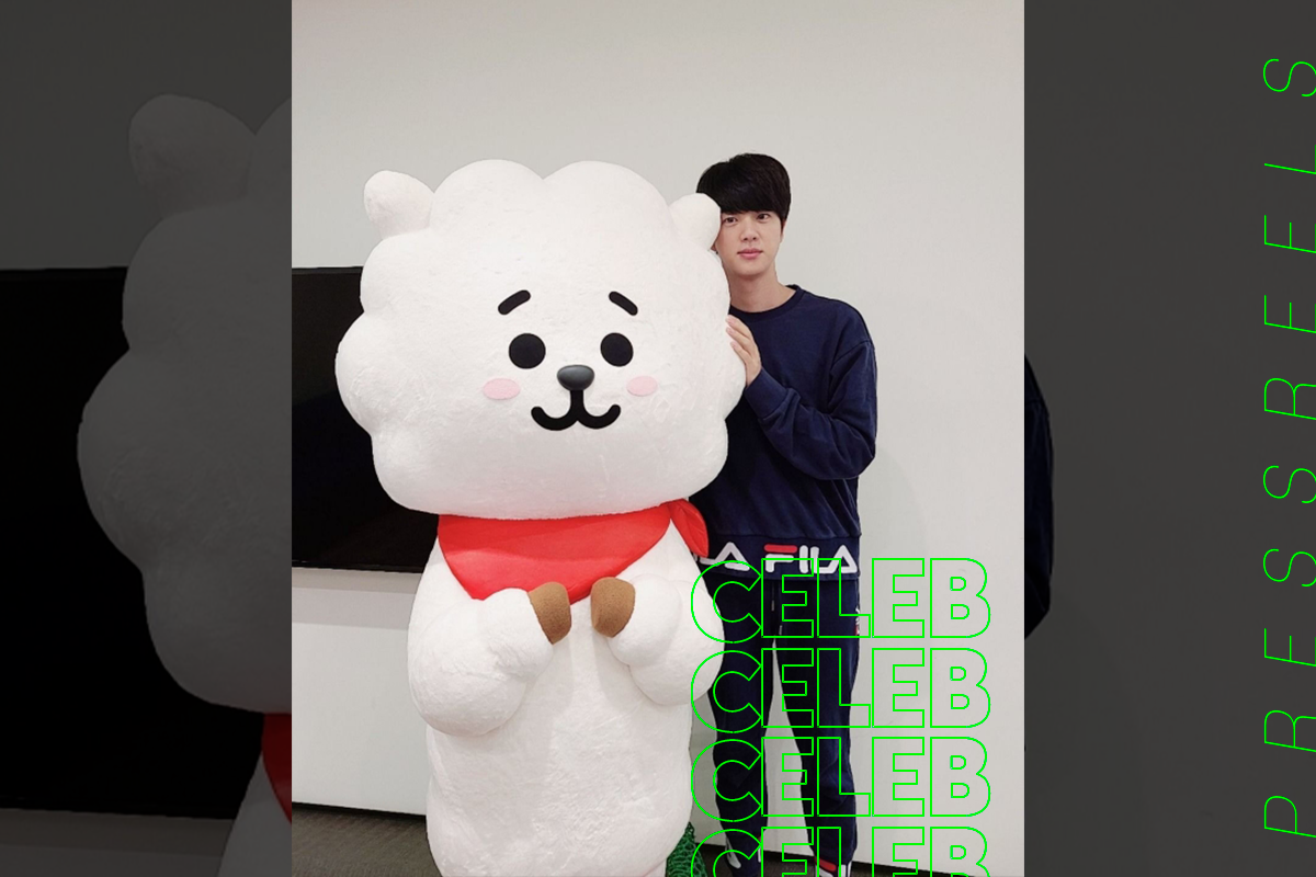 BTS Jin, upload photos with a large RJ doll