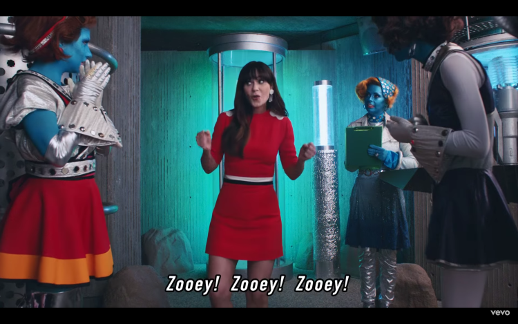 Zooey Deschanel stars in Katy Perry's new music video.